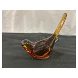 Fenton Amber Glass 'Bird of Happiness' Figurine
