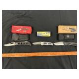 3pc Frost Cutlery Folding Knives - Unused in Boxes