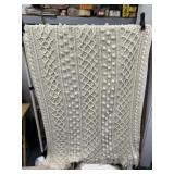 Cable Knit Hand Made Crochet Blanket Throw