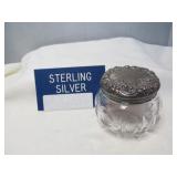 Sterling Silver & Cut Crystal Lady's Dresser Jar