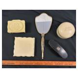 Vintage Vanity Items - Clothes Brush, Mirror, Etc