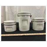 OGGI 3pc Square Ceramic Kitchen Canister Set