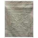 Vintage Scallop Edge Quilted Bed Cover Throw