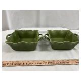 2pc BIA Green Glazed Oven Ware Bowls