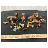 13pc Vintage Porcelain Dachshund Porcelain Minis