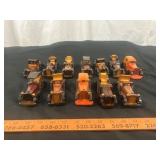 12pc Vintage Style Wooden Classic Car Collection