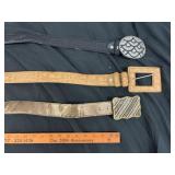 3pc Mid Century Lady's Fashion Belts w/ Buckles