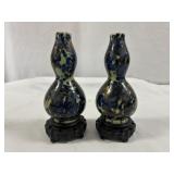 Pair of Jizhou Style Asian Double Gourd Vases