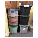 7pc Rubbermaid & Hart Storage Totes with Lids