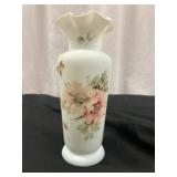 Antique Hand Painted Bristol Glass Vase w/ Pontil