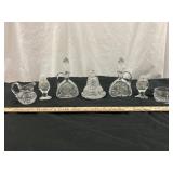 Cut Crystal Covered Bell & 6pc Condiment Set