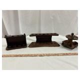 3pc Vintage Wood Pipe Stands - Pipe Holders