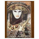 Cowboy Mardi Gras Bandera Barnwood Frame Poster