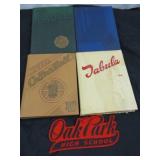 4pc 1940's High School Year Books & Jacket Patch