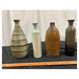 4pc Vintage Stone Ware Bottle Vases