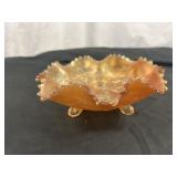 Fenton Marigold Carnival Glass Water Lily Bowl