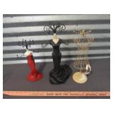 3pc Dress Form Jewelry Display / Organizer Stands
