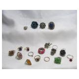 18pc Dazzling & Blingy Costume Jewelry Rings