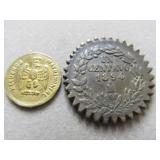 Mexico 1894 Copper Centavo & Recuerdo Matrimonial