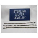 3pc Sterling Silver Twisted Rope Bracelets