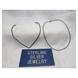 2pc Sterling Silver Choker / Hoop Necklace