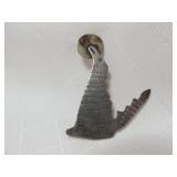 Sterling Silver Howling Coyote Pin Brooch