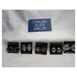 5 Pair Sterling Silver Post Earring Sets - NEW