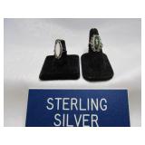 2pc Sterling Silver & Stone Victorian Marquis Ring