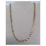 Sterling Silver Gold Tone & Pink Stones Necklace