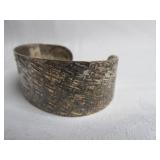 Sterling Silver Brutalist Basket Weave Bracelet