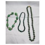 Chunky Turquoise Necklace / Stone & Porcelain Bead