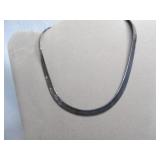 Sterling Silver 14" Wide Herringbone Necklace