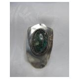 Artist Made Sterling Silver & Stone Large Pendant