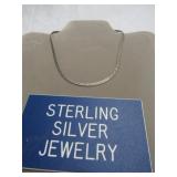 Sterling Silver 14.5" Herringbone Necklace