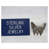 Sterling Silver Butterfly Brooch Pin