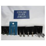 5 Pair Sterling Silver Dangle Earring Sets - NOS