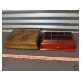 2pc Vintage Wood Jewelry Boxes