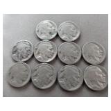 10pc US Buffalo Nickel