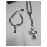 Vintage Rosary & Bracelet Set