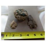 3pc - Arrowheads & Natural Turquoise Stone