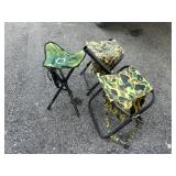 3pc Folding Camp Stools - Hunting / Fishing Stools