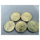 5pc US Sacagawea $1 Commemorative Coins