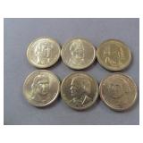 6pc US Presidential Commemorative $1 Coins