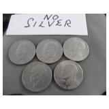 5pc US Eisenhower 1976 Bicentennial $1 Coins