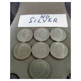 7pc US Eisenhower 1976 Bicentennial $1 Coins