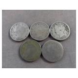 5pc US V-Nickels / Liberty Nickels