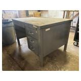 Vintage 4 Drawer Metal Office Desk / Work Table