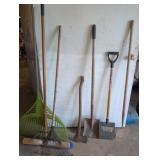 7pc Garden Tools / Hand Tools - Axe, Rakes, Shovel