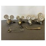 4 Sets Torch Gauges & Regulators / Torch Tip, Etc
