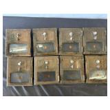 8pc Vintage Brass & Glass Post Office Box Doors